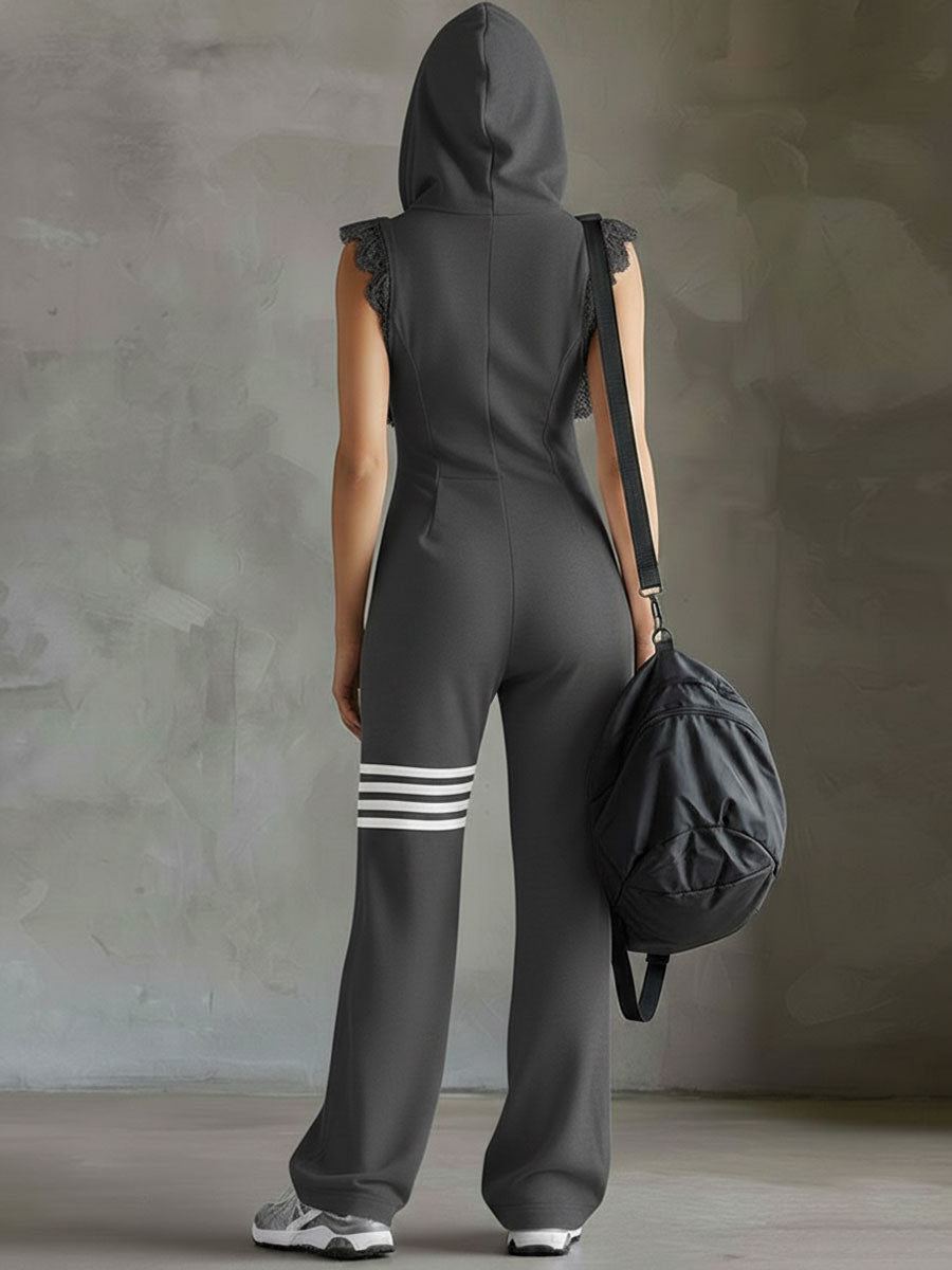 Giada | Retro Hooded Tracksuit with Stripes