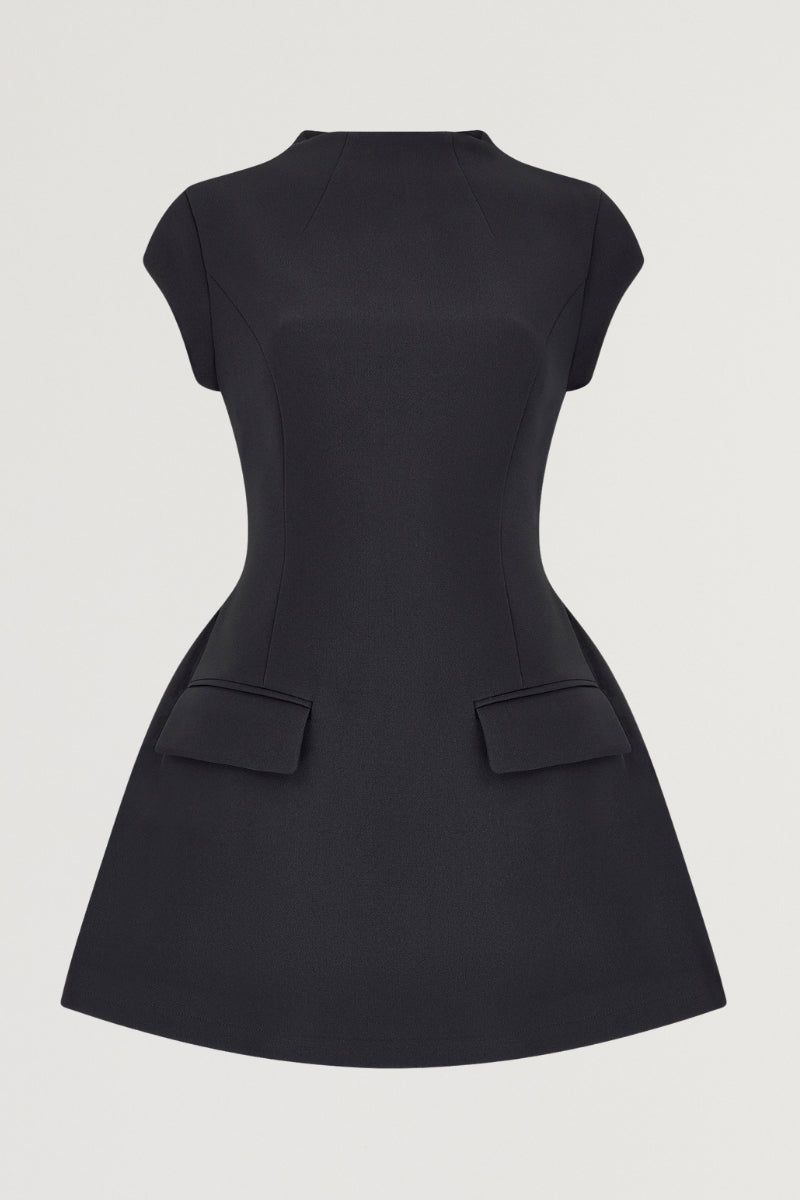 Mini Dress with Flutter Sleeves