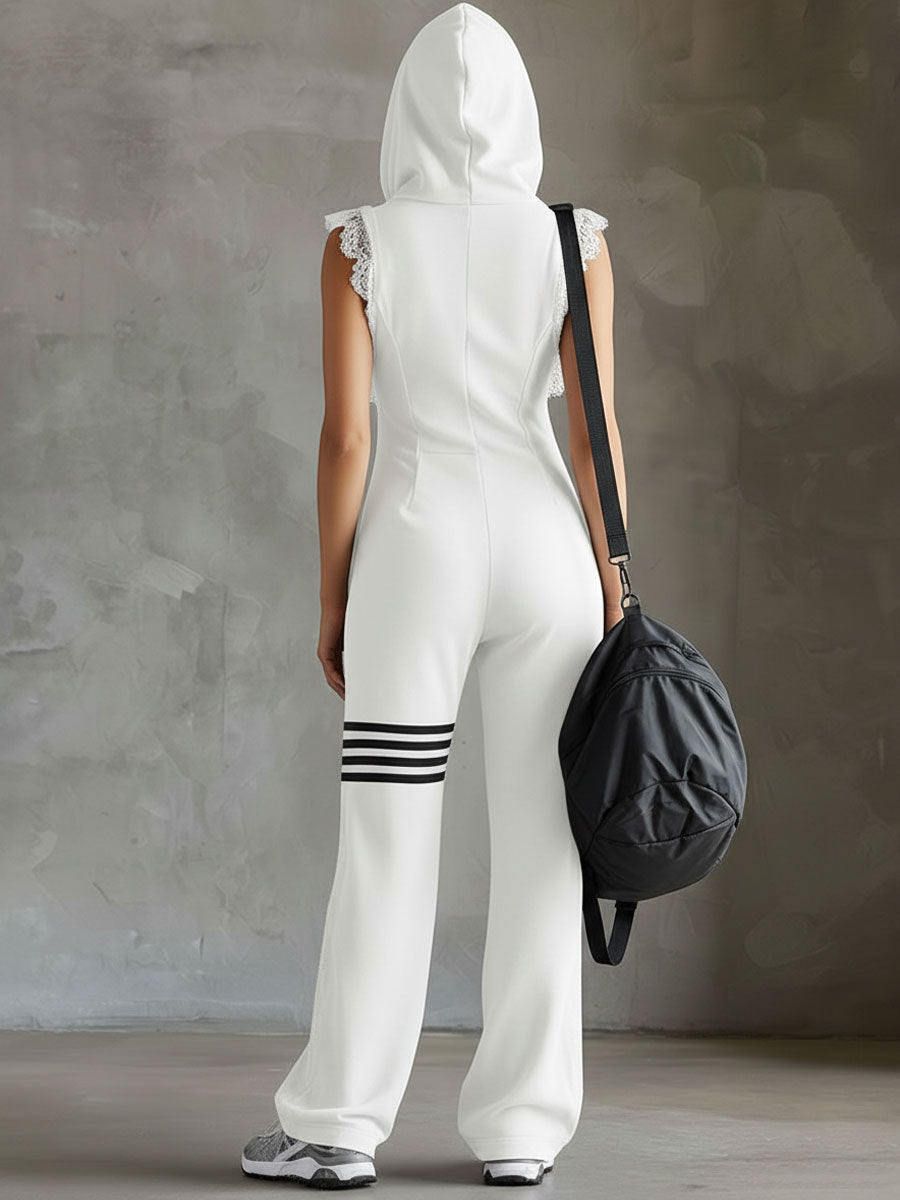 Giada | Retro Hooded Tracksuit with Stripes