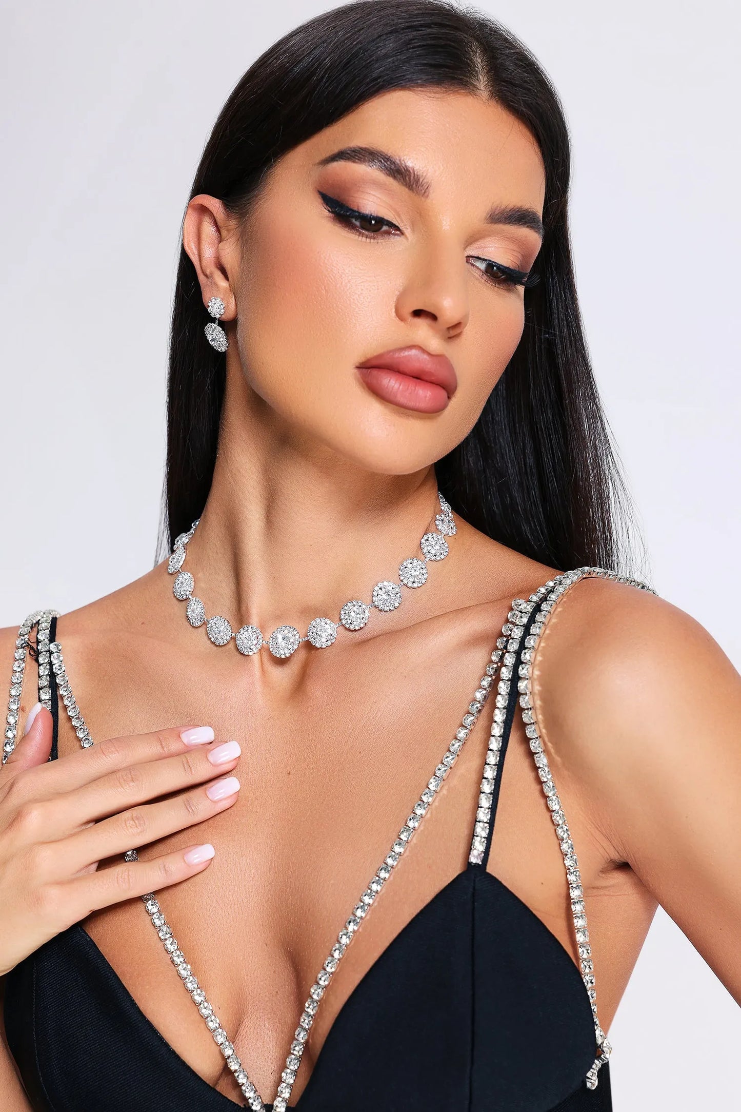 Liora Necklace &amp; Earrings – Silver