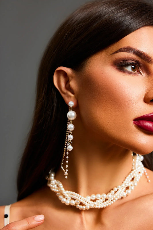 Amalia Earrings – Cascading Pearls