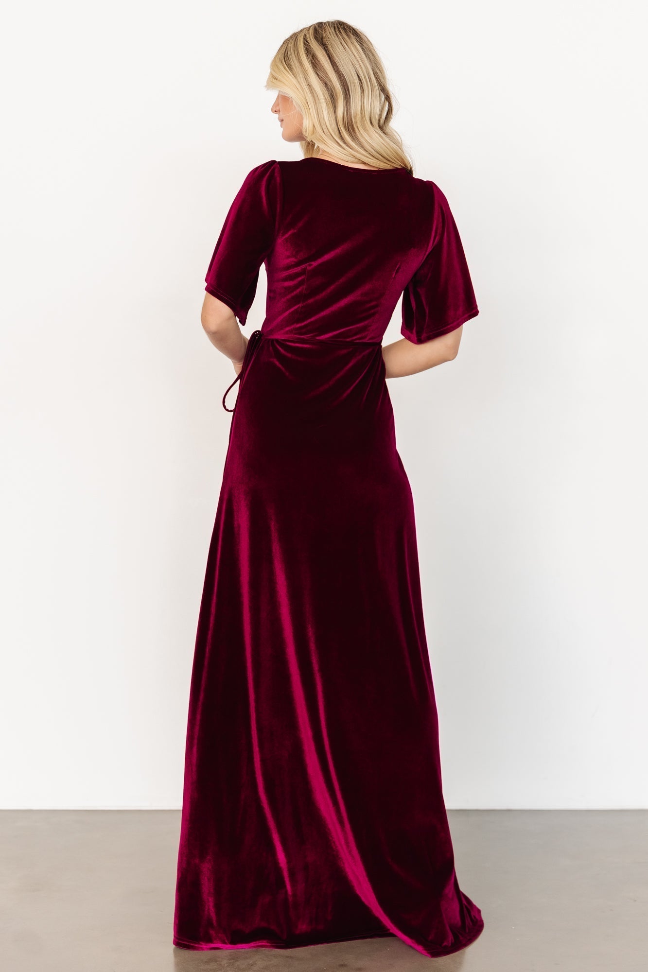 Mulberry | Meghan Wrap-Style Long Velvet Dress