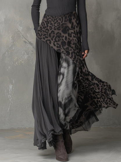 Sophia | Long bohemian-style dress with leopard print