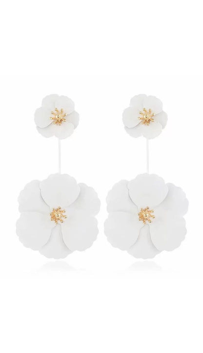 June Alloy Flower Long Earrings