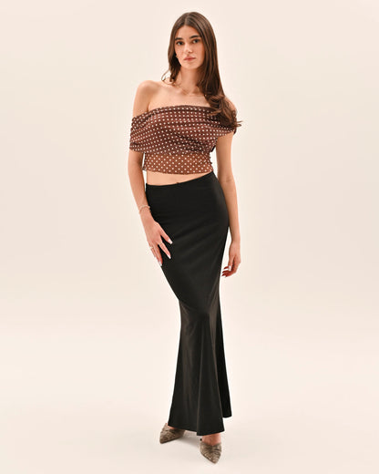 Allura Polka Dot Top - Brown