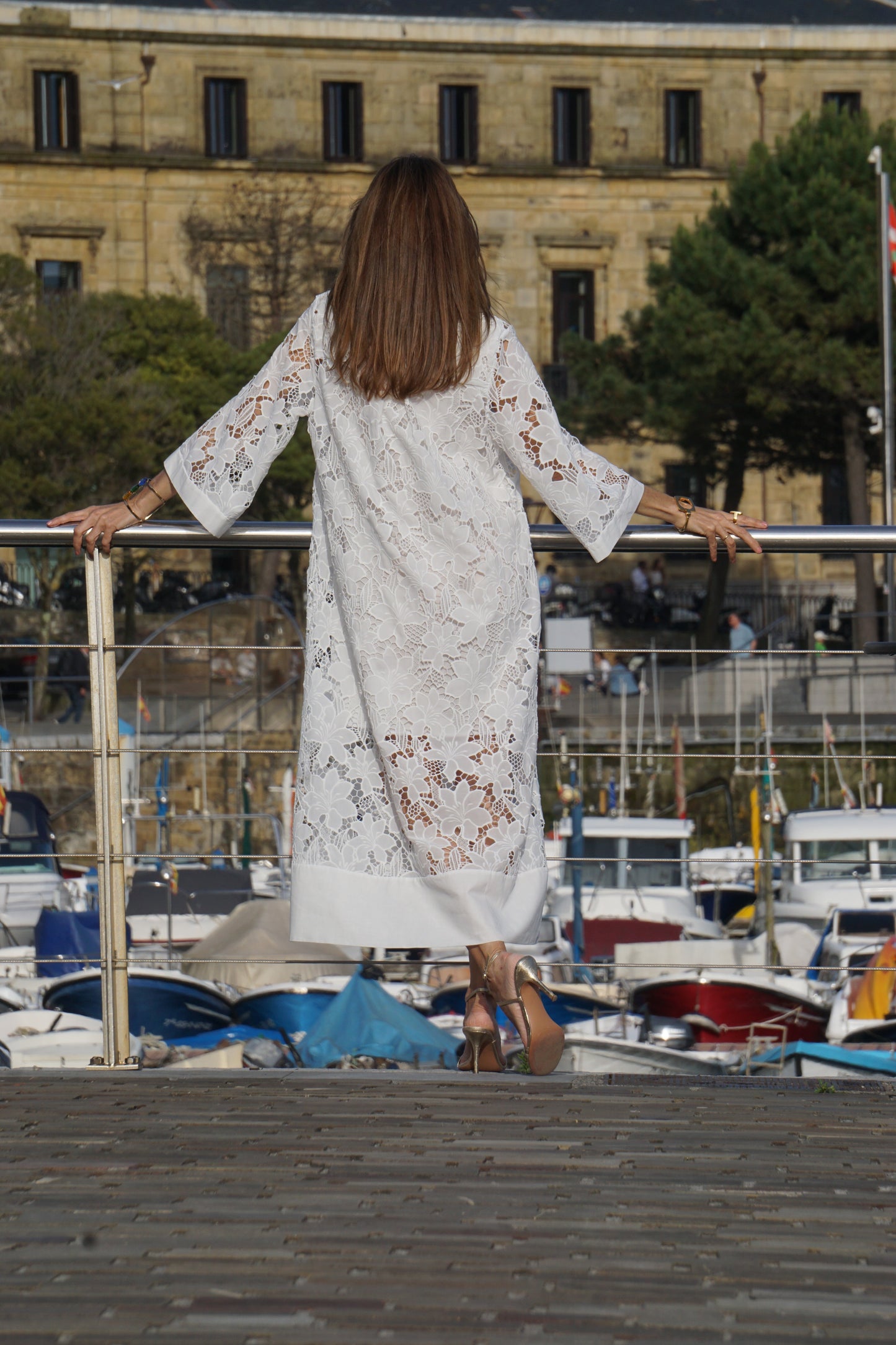 Luana Dress in White Lace