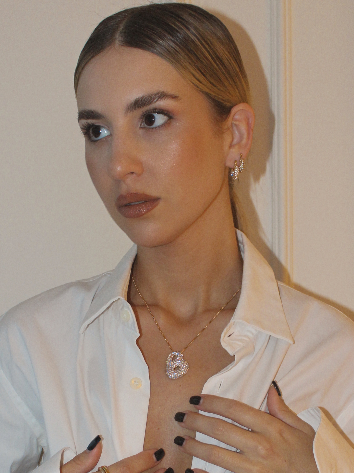 Luna Bubble Letter (A-Z) Necklace