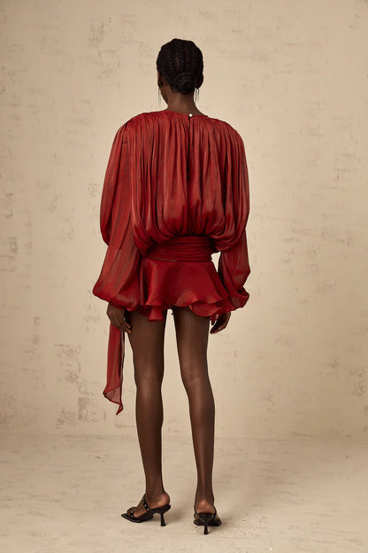 Eugénie Fully Pleated Ruffled Mini Dress