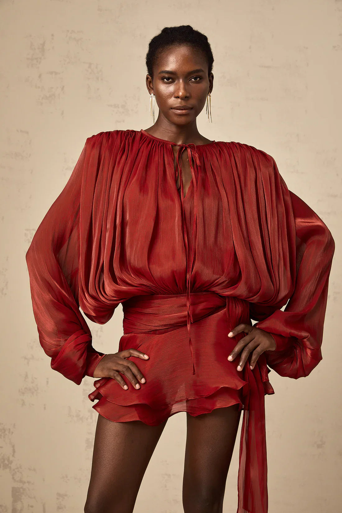 Eugénie Fully Pleated Ruffled Mini Dress