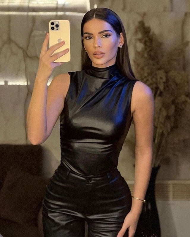 OLIVIA | Luxe Leather Top