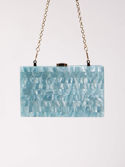 Majken Acrylic Convertible Clutch In Sky