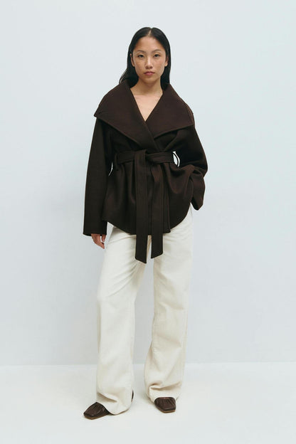 Alma Mid-Length Coat – Brown