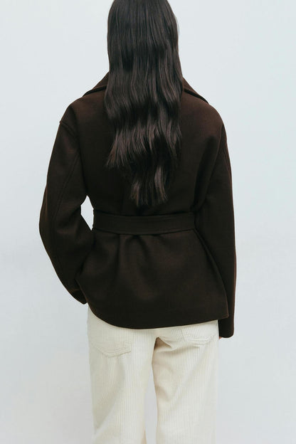 Alma Mid-Length Coat – Brown
