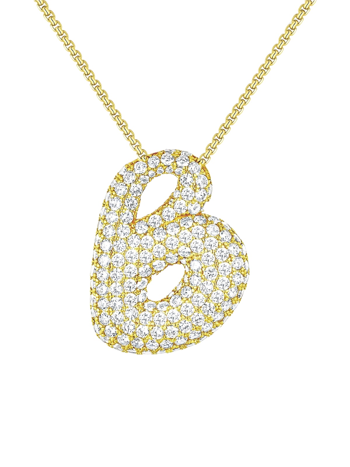 Luna Bubble Letter (A-Z) Necklace