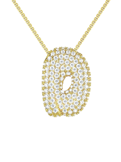 Luna Bubble Letter (A-Z) Necklace