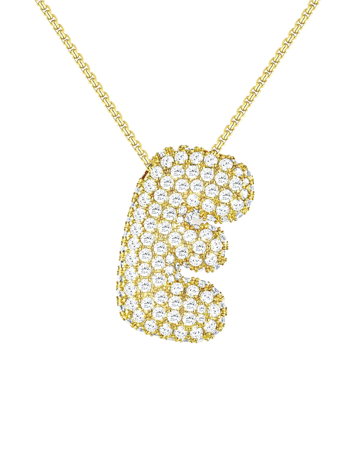 Luna Bubble Letter (A-Z) Necklace