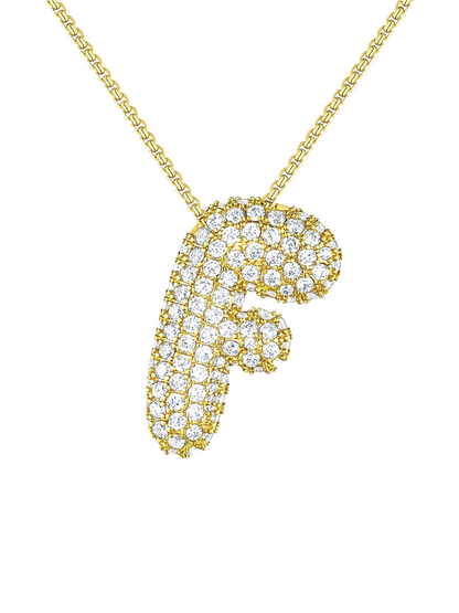 Luna Bubble Letter (A-Z) Necklace