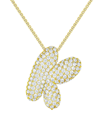 Luna Bubble Letter (A-Z) Necklace
