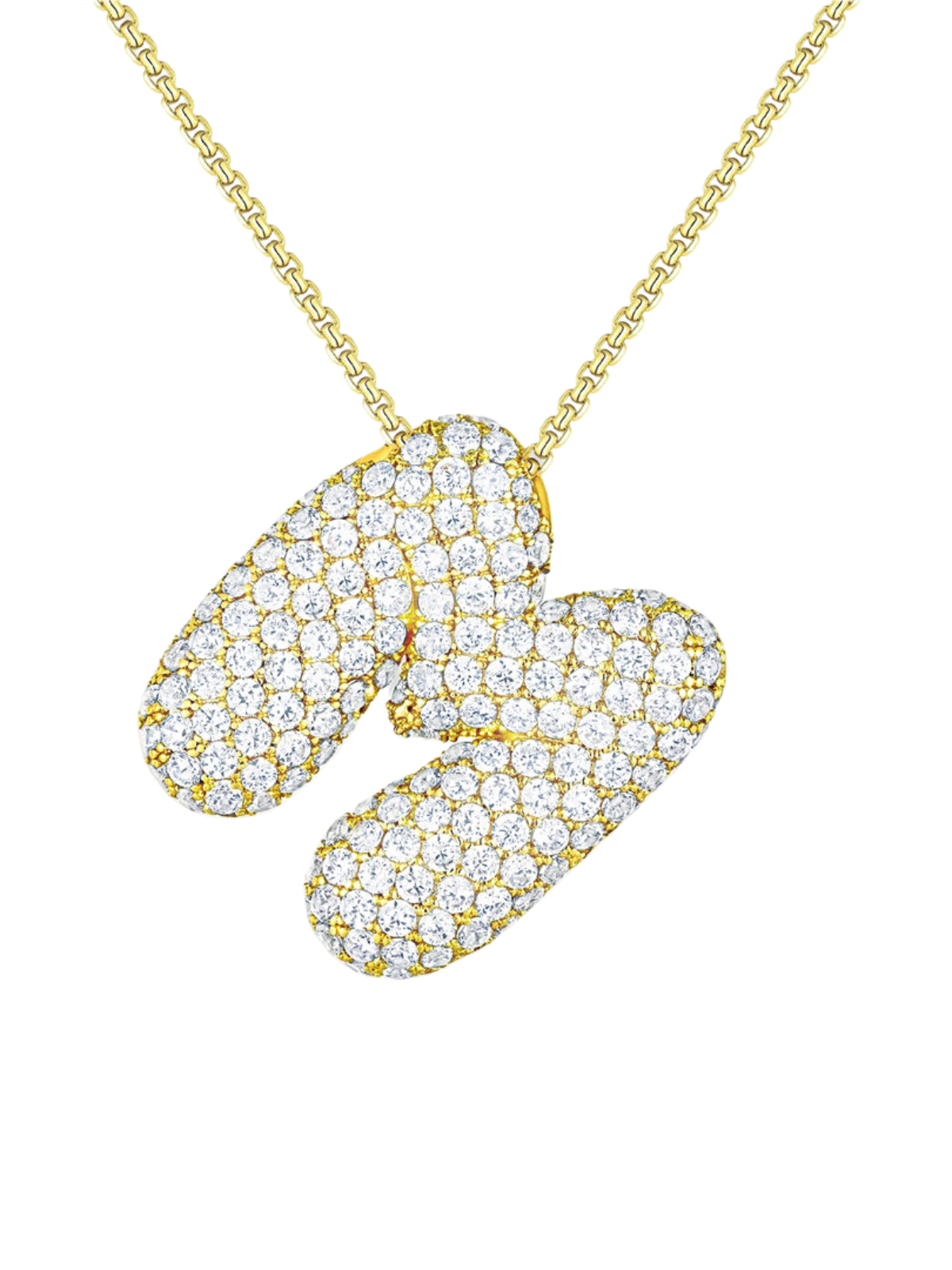 Luna Bubble Letter (A-Z) Necklace