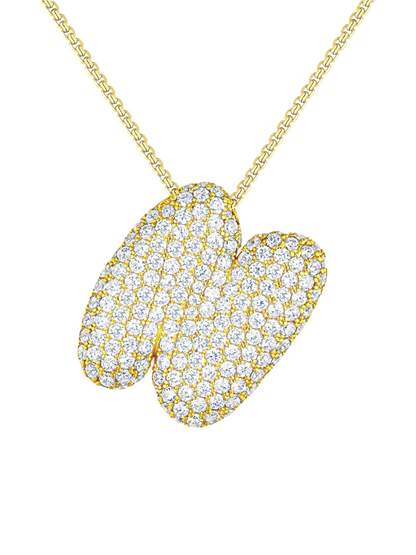 Luna Bubble Letter (A-Z) Necklace
