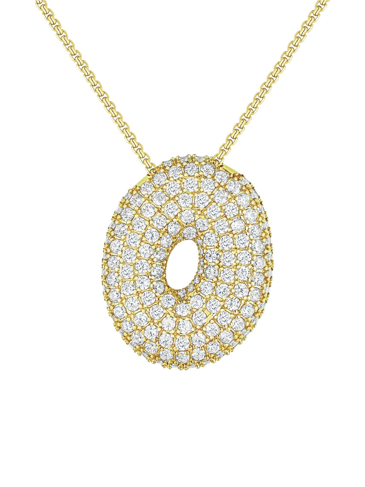 Luna Bubble Letter (A-Z) Necklace
