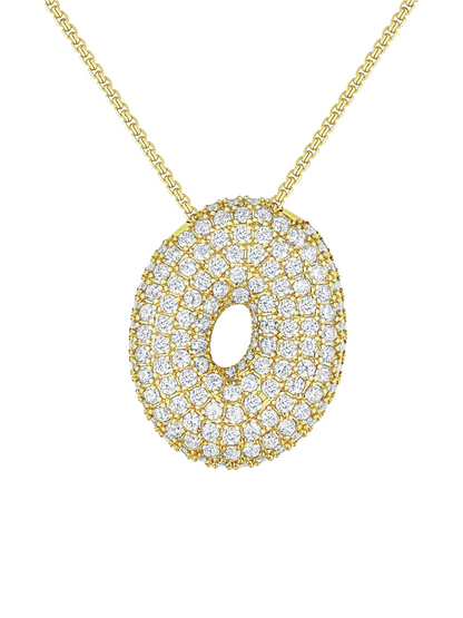 Luna Bubble Letter (A-Z) Necklace