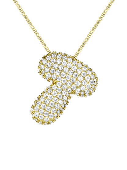 Luna Bubble Letter (A-Z) Necklace