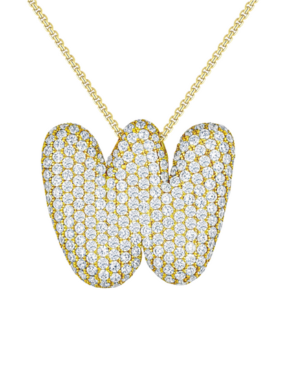 Luna Bubble Letter (A-Z) Necklace
