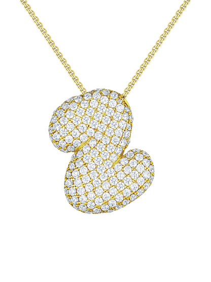 Luna Bubble Letter (A-Z) Necklace