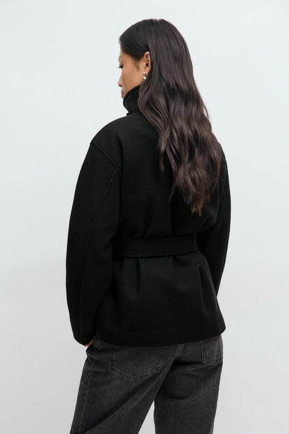 Alma Mid-Length Coat – Black