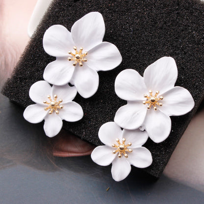 Sandra Double Flower Earrings