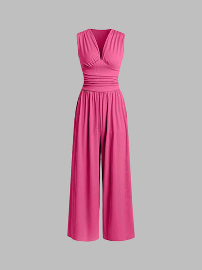 Serena – Elegant Sleeveless Jumpsuit with Wide-Leg Trousers