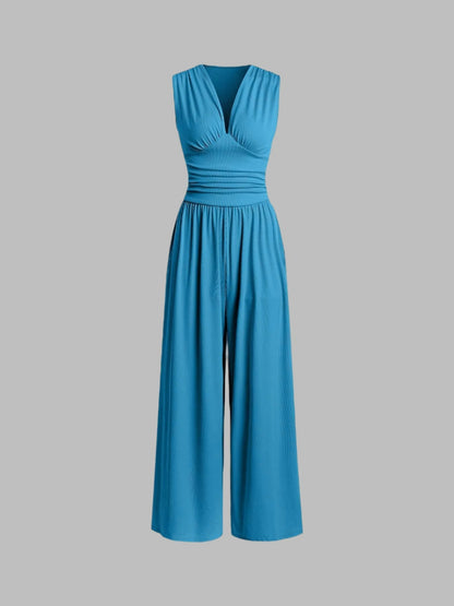 Serena – Elegant Sleeveless Jumpsuit with Wide-Leg Trousers