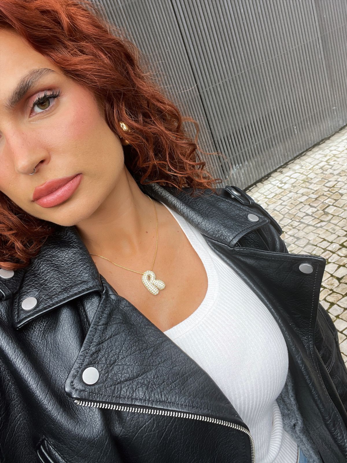 Luna Bubble Letter (A-Z) Necklace