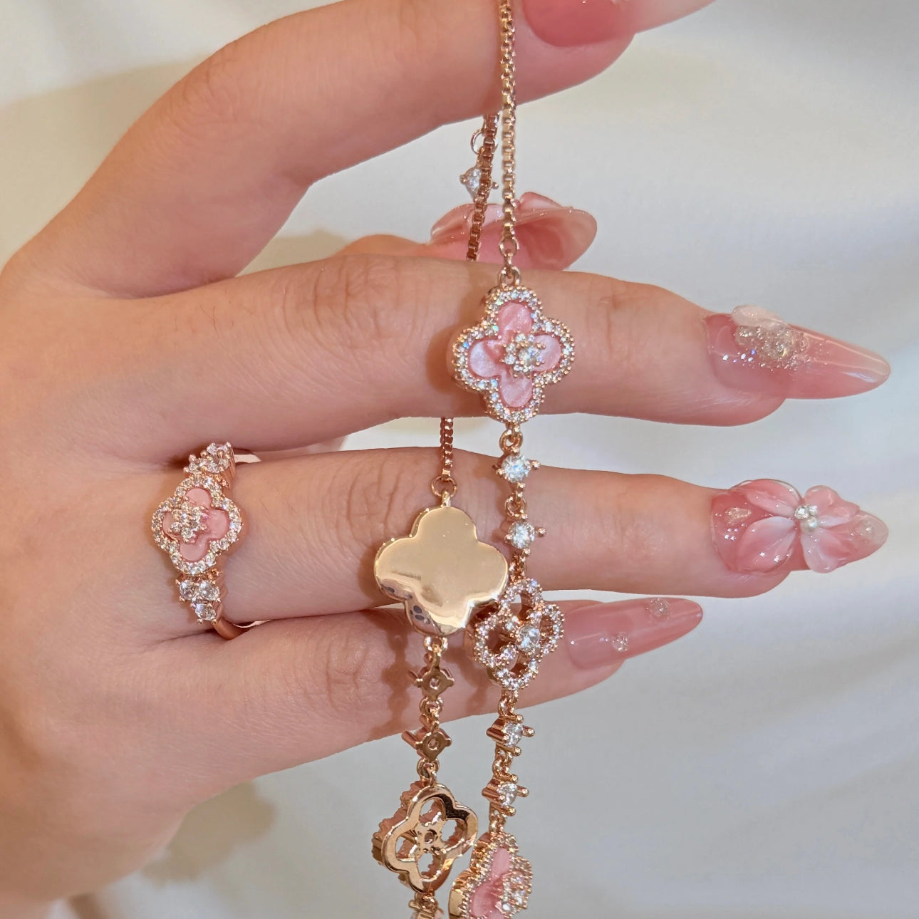 Sakura Cleef Set - Bracelet, Earrings & Necklace