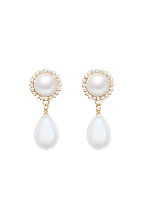 Jacki White Pear Earrings