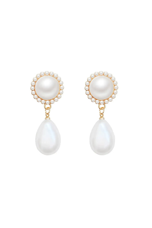 Jacki White Pear Earrings