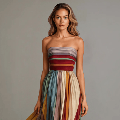 Nilianza | Sleeveless Colourful Maxi Dress