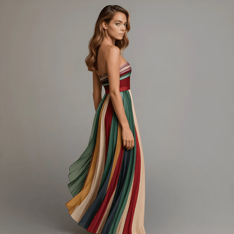 Nilianza | Sleeveless Colourful Maxi Dress