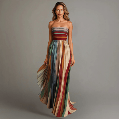 Nilianza | Sleeveless Colourful Maxi Dress