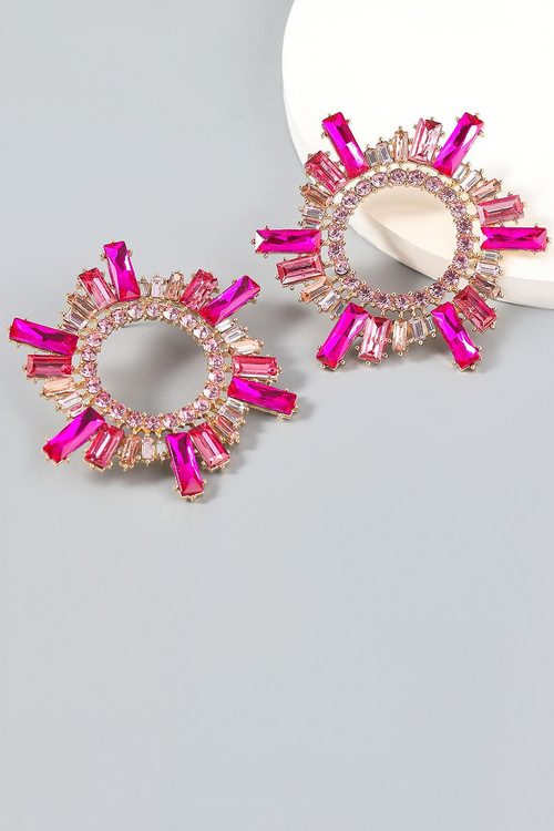 Athena Crystal Hoop Earrings