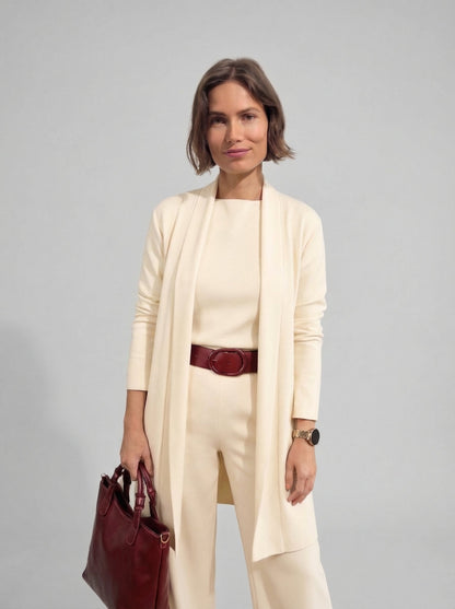 Elena Set – Long Cardigan, Top and Trousers