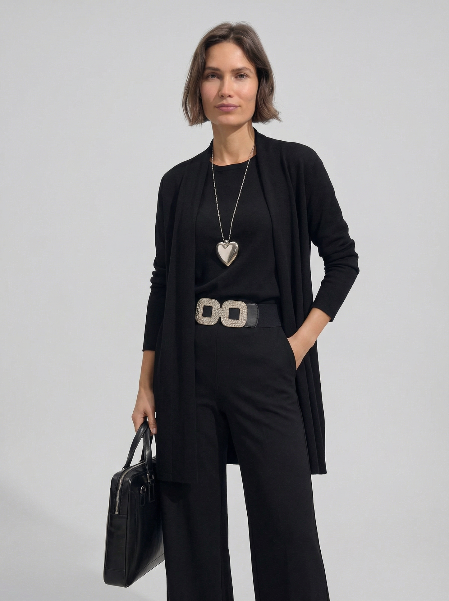 Elena Set – Long Cardigan, Top and Trousers