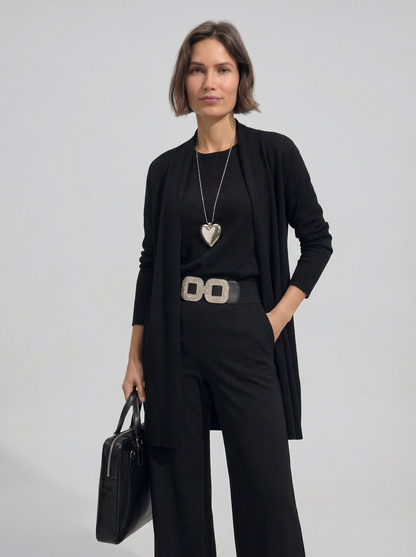 Elena Set – Long Cardigan, Top and Trousers