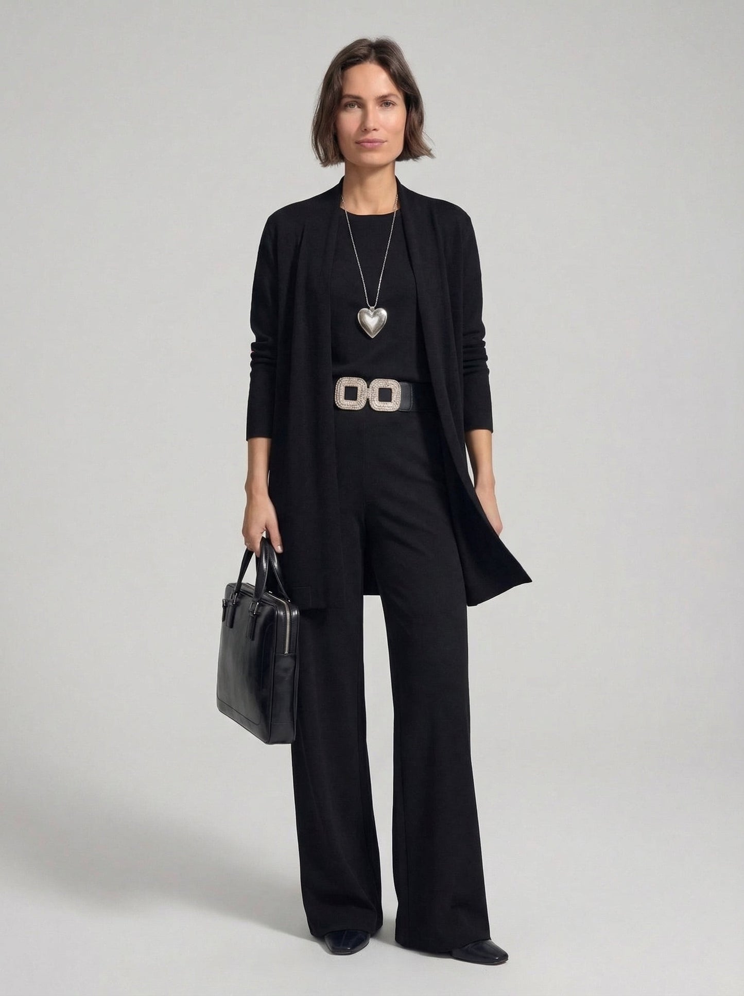 Elena Set – Long Cardigan, Top and Trousers