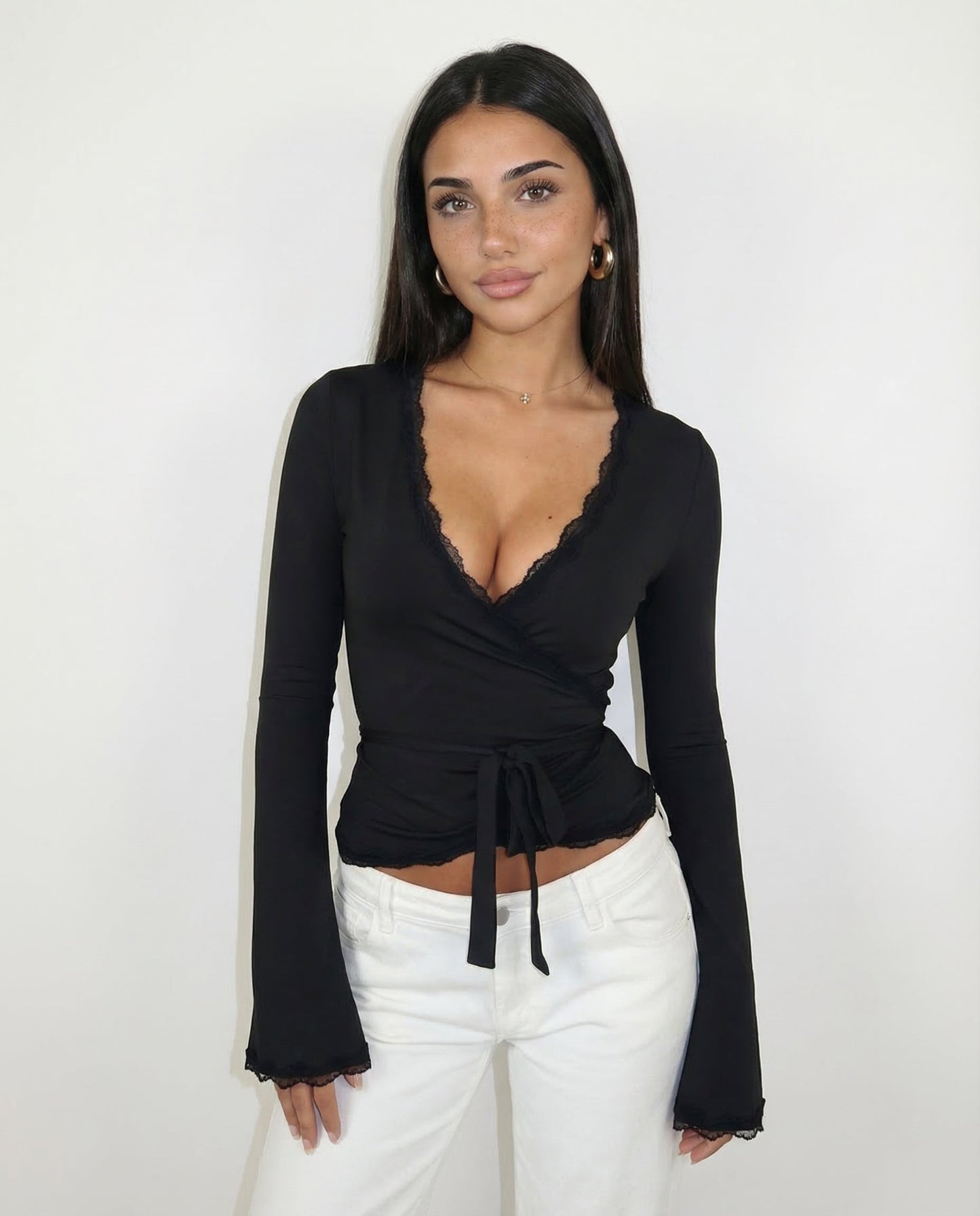 OLIVIA | Lace Wrap Top 
