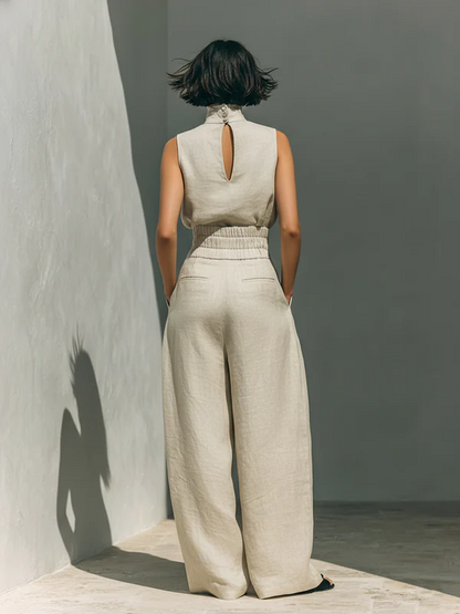 Nuria | Minimalist Sleeveless Top Set • S1