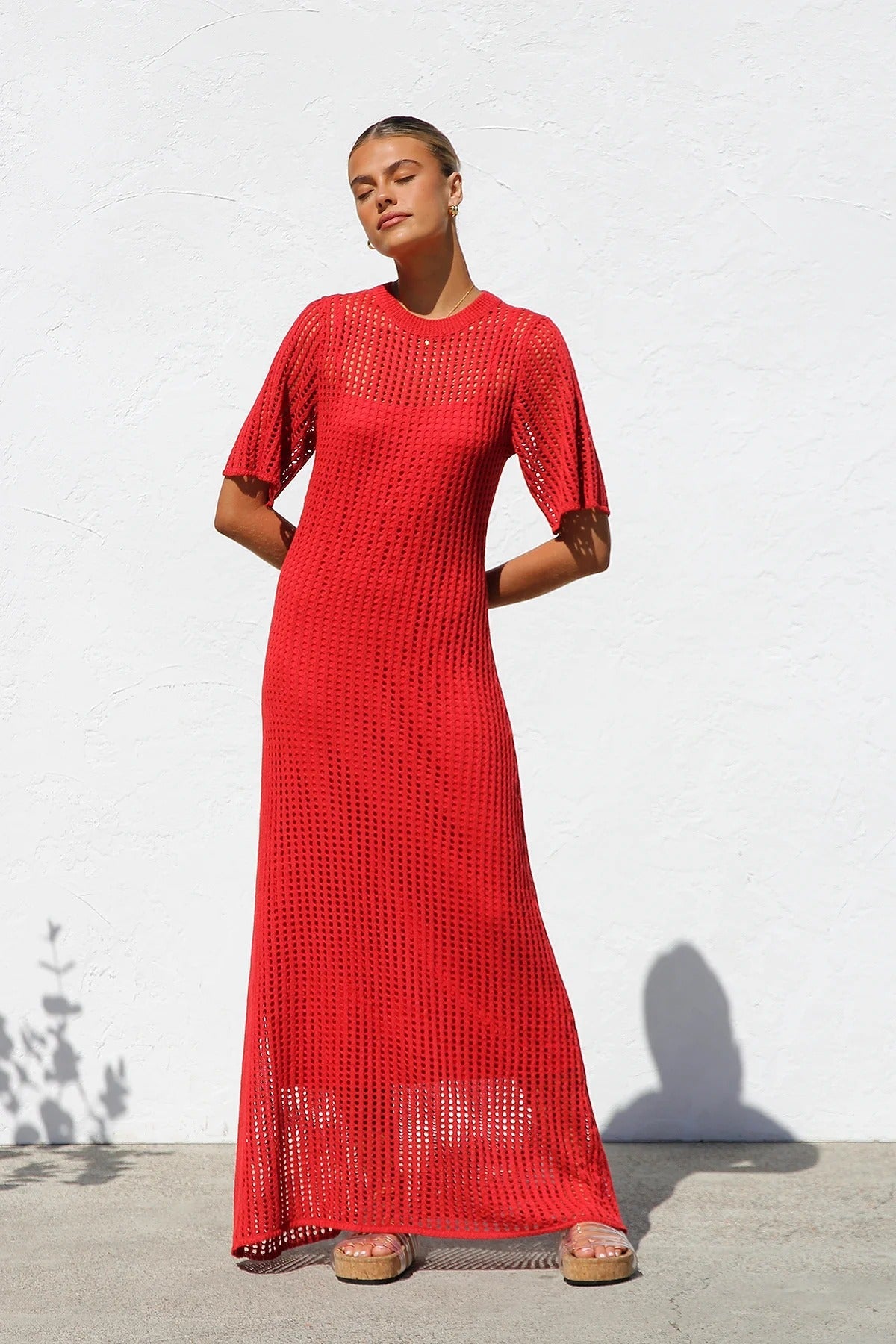 Airlie Crochet Maxi Dress - Natural 🖤