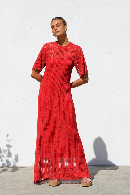 Airlie Crochet Maxi Dress - Natural 🖤