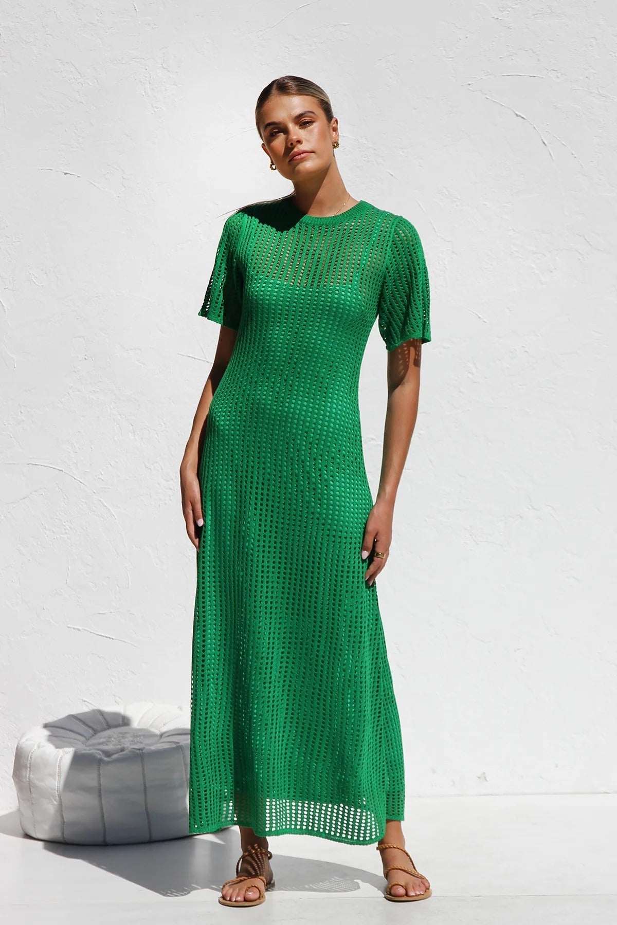 Airlie Crochet Maxi Dress - Natural 🖤